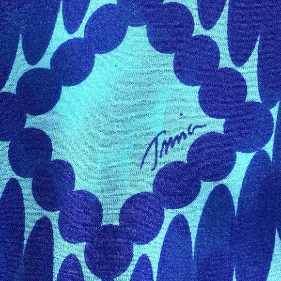 TRINA TURK Silk Blend Mini-Dress Cover-Up XS-S Blue Tunic *Missing Size Tag EUC - Picture 3 of 7